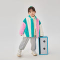 Kids Color Block Fleece Jacket with Zipper | Sizes 105–150